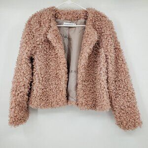 Sugarhigh‎ Pink Fuzzy Curly Women's Long Sleeved Jacket Medium